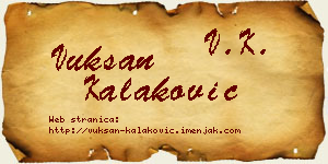Vuksan Kalaković vizit kartica